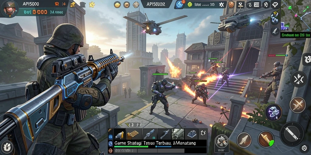 Screenshot menampilkan pertempuran strategis yang seru dalam API5000.