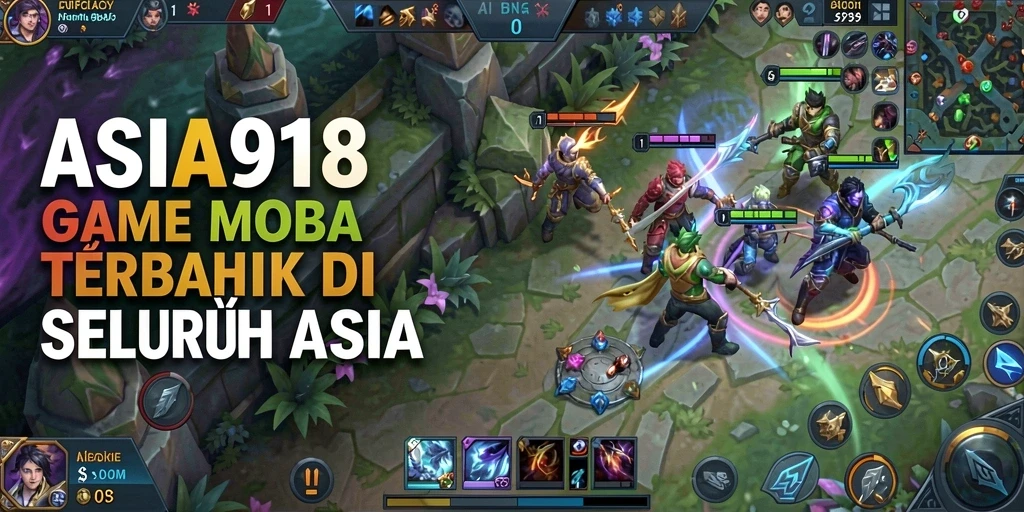 Gameplay ASIA918 yang seru dan kompetitif di arena MOBA.