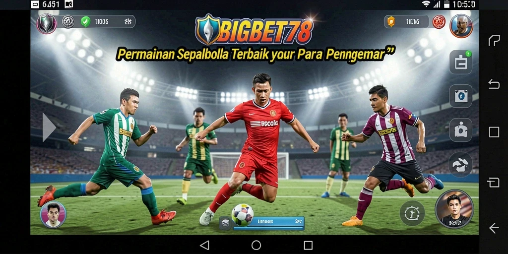 Tampilan gameplay yang menegangkan dalam BIGBET78 saat pertandingan sepakbola berlangsung.