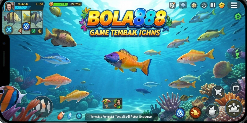 Screenshot BOLA88 menampilkan aksi seru dalam berburu ikan.