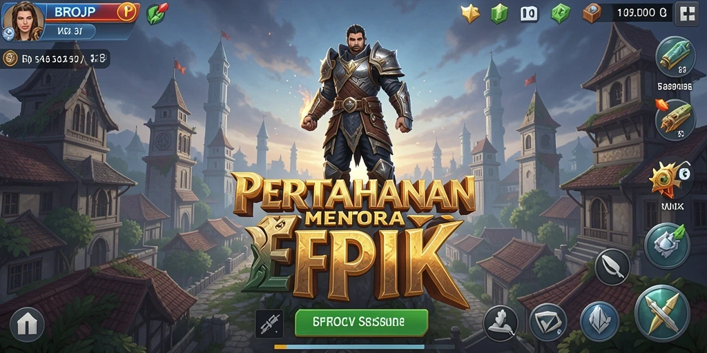 Tampilan gameplay BROJP yang memukau dalam Tower Defense.