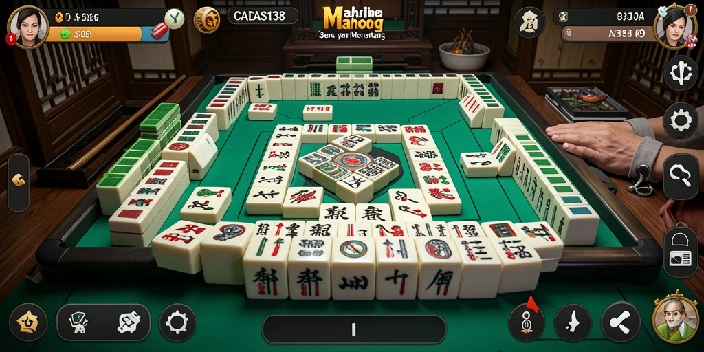 Screenshot gameplay CADAS138 menampilkan aksi Mahjong yang mendebarkan dan intuitif.