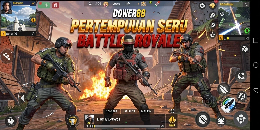 Gambaran gameplay DOWER88 dalam pertarungan Battle Royale yang mendebarkan.