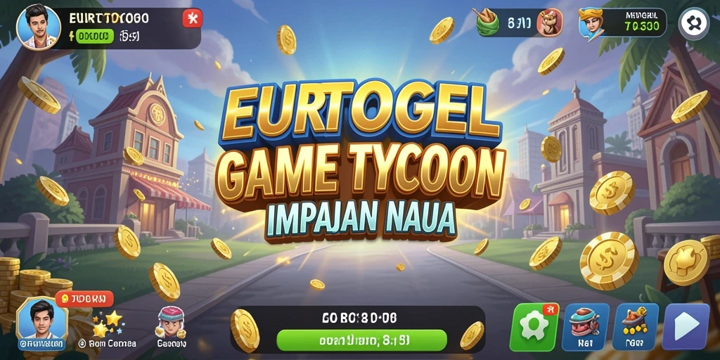 Screen utama gameplay EUROTOGEL menampilkan manajemen bisnis yang menyenangkan.