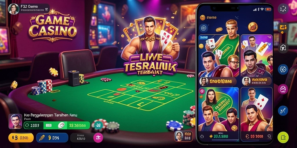 Tampilan gameplay Live Casino yang mendebarkan di F32.