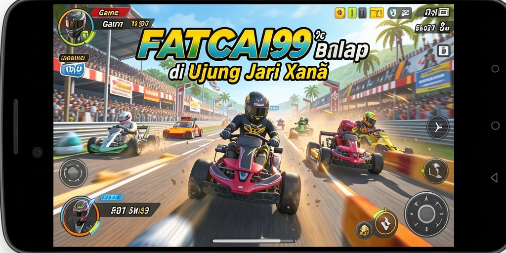 Tampilan gameplay seru di FATCAI99 dengan mobil balap yang mengesankan.