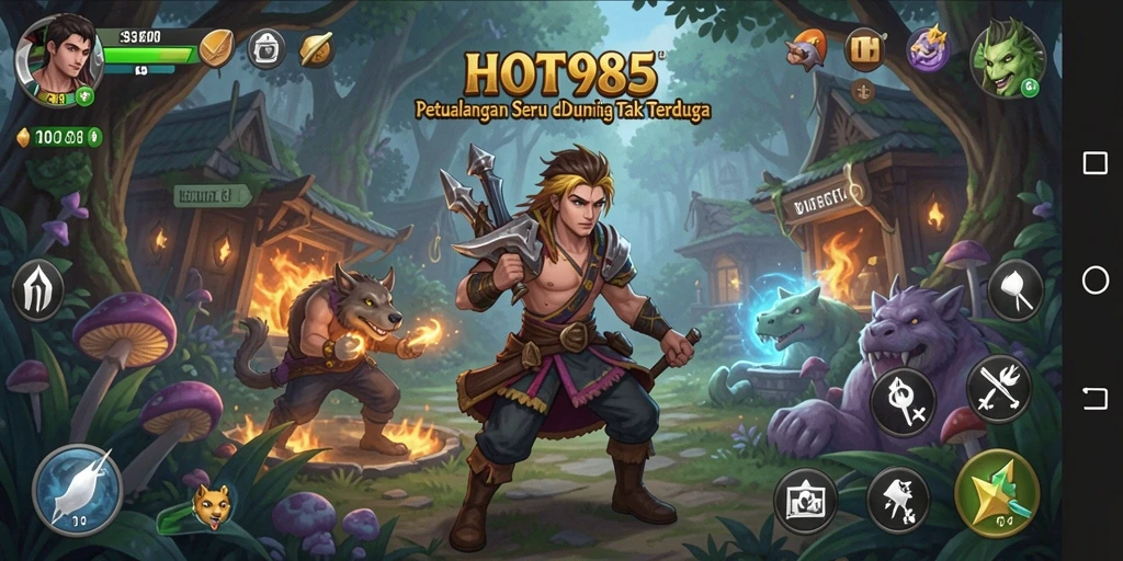 Tampilan gameplay HOT985 yang menampilkan aksi petualangan mendebarkan.