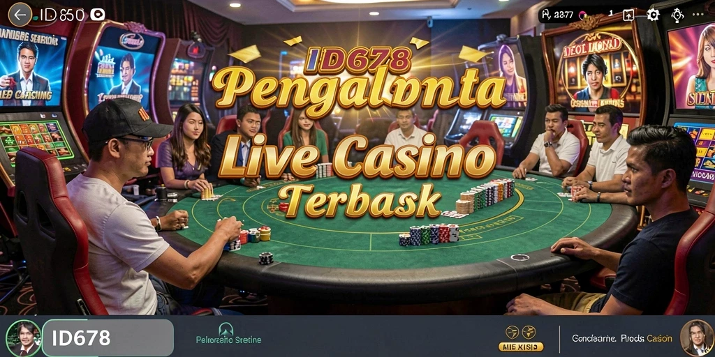 Tampilan gameplay ID678 yang menarik dengan dealer langsung dan meja permainan.
