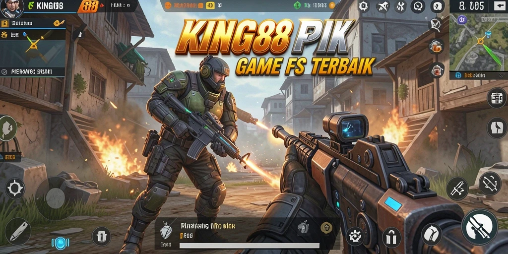 Tampilan gameplay KING88 yang penuh aksi dan strategi FPS.