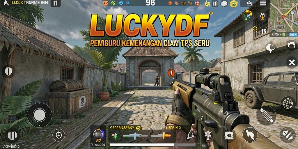 Tangkapan layar gameplay LUCKYDF dengan aksi seru dan strategi tim.