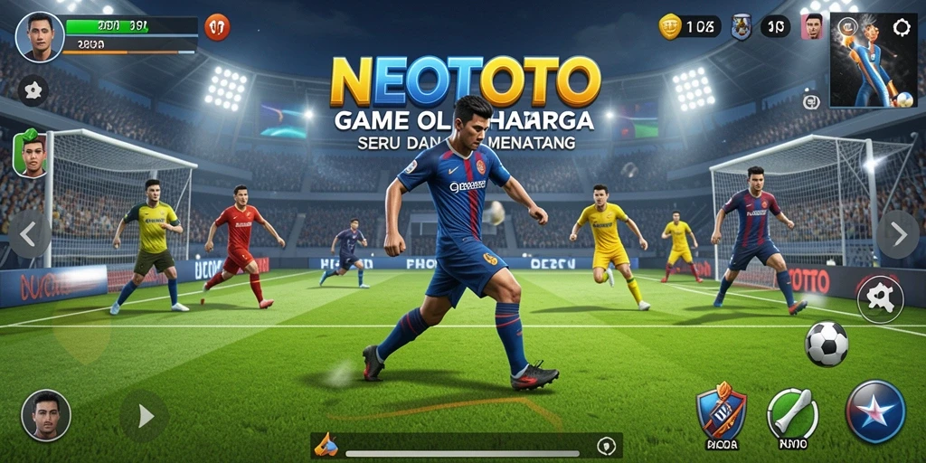 Tampilan utama NEOTOTO menampilkan pertandingan olahraga yang mendebarkan.