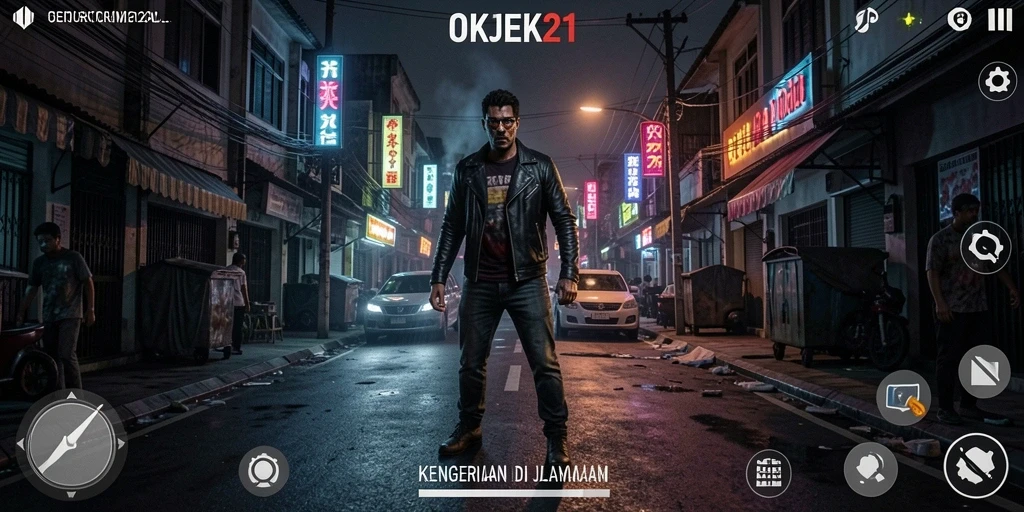 Tampilan menegangkan dari gameplay OKJEK21 yang seru dan Horror.