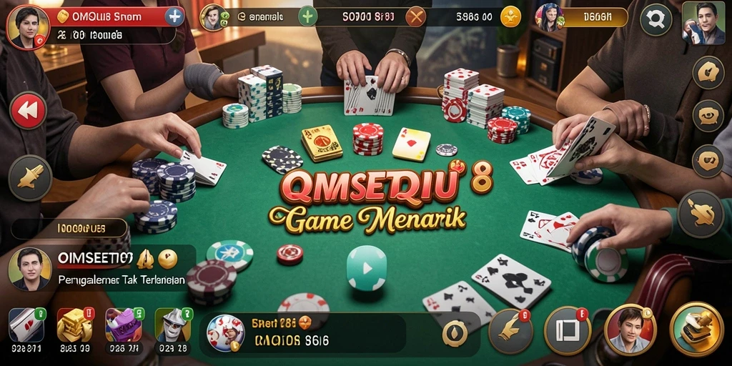Screenshot utama OMSET288 menunjukkan gameplay QiuQiu yang seru.