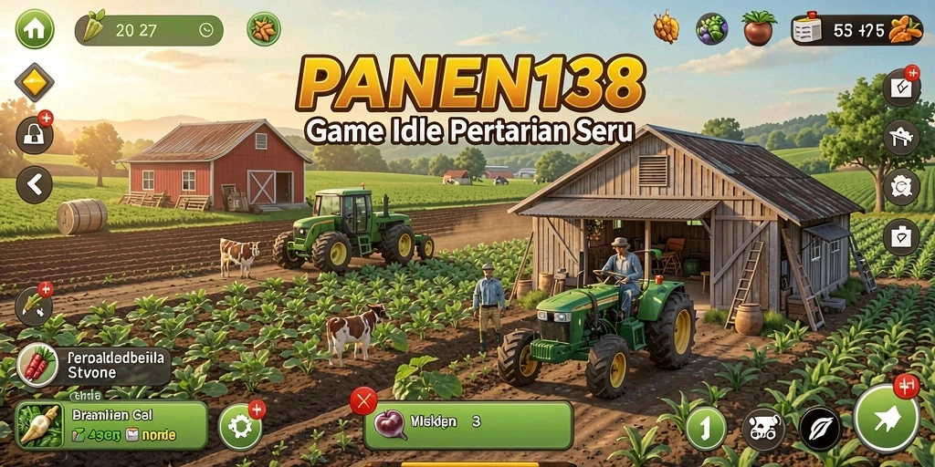 Tampilan gameplay PANEN138 dengan aktivitas bertani yang seru.