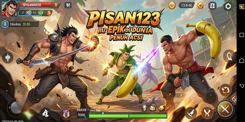 Screenshot gameplay PISANG123 yang menampilkan aksi pertarungan seru.
