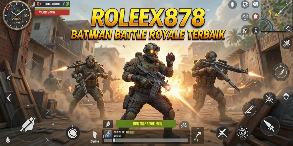 Screenshot gameplay Battle Royale ROLEX878 penuh aksi dan ketegangan.