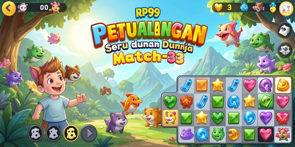 Tampilan gameplay RP99 yang menarik dan penuh warna.