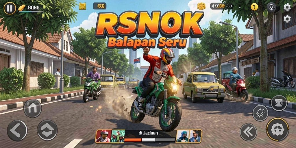 Gameplay Racing intens dan mendebarkan di RSNOK.