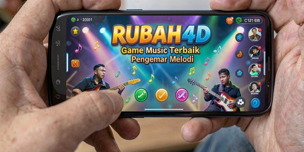 Tampilan gameplay RUBAH4D dengan notasi musik yang menari.