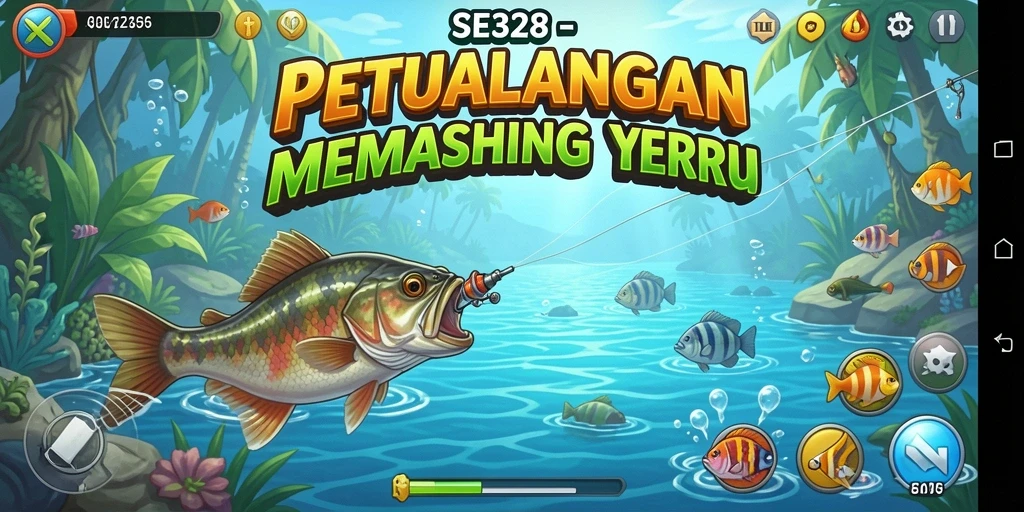 Screenshot permainan SE328 menampilkan aksi memancing yang seru dan menakjubkan.