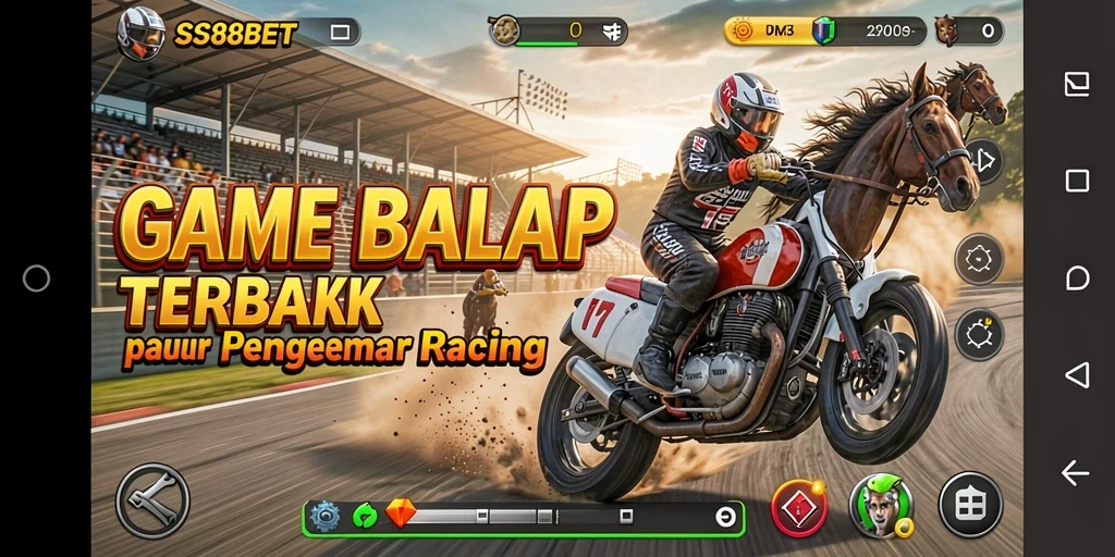 Tampilan gameplay balap yang mendebarkan di SS88BET.
