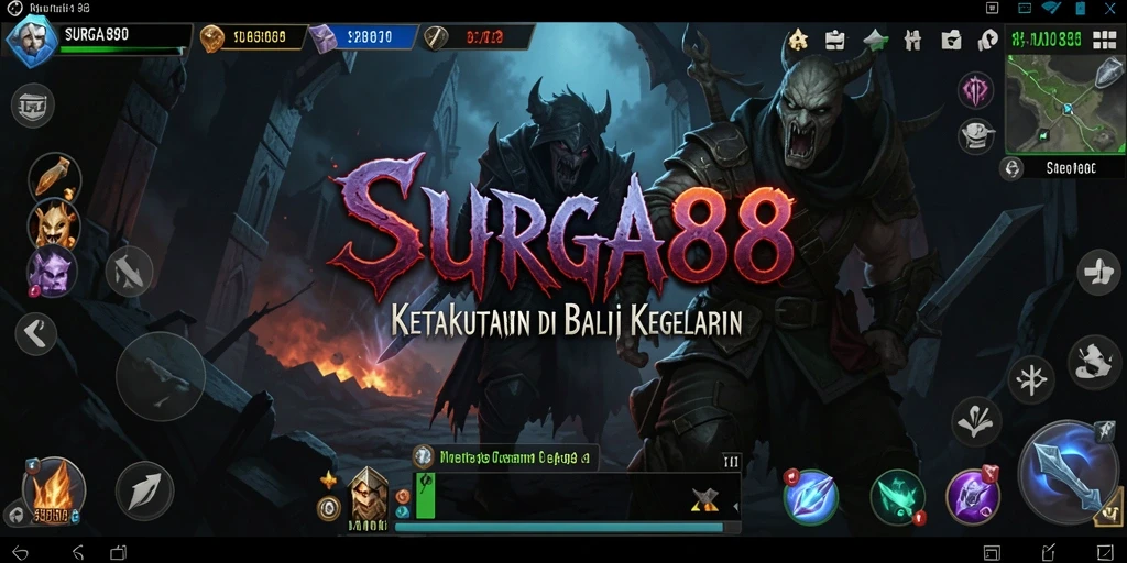 Tampilan gameplay SURGA88 yang menegangkan dan menyeramkan.