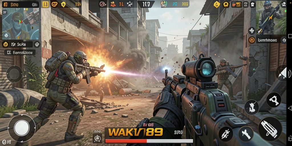 Tampilan gameplay seru dengan aksi pertempuran yang mendebarkan.
