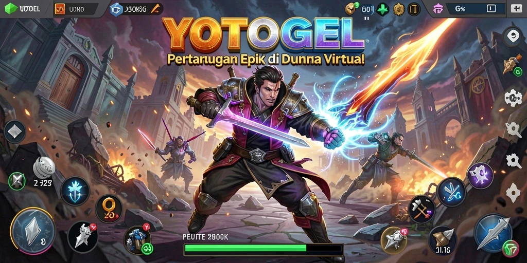 Gameplay pertarungan seru di YOTOGEL dengan karakter yang beragam.